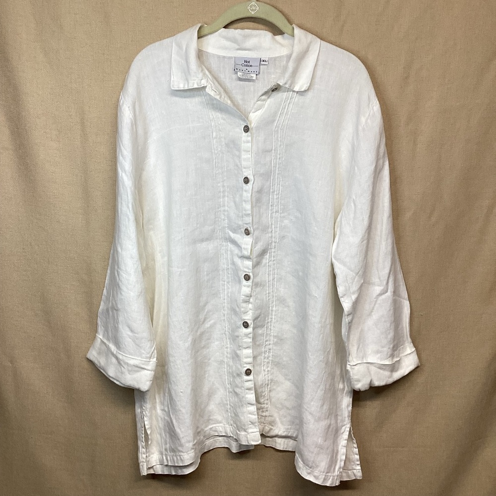 Hot Cotton White Button Down Shirt
